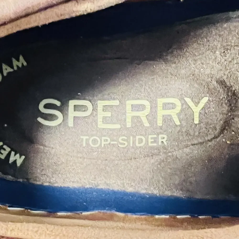 Sperry Shoes Mens 11 Brown Leather Mesh Top Sider Boat Moc Toe Casual Comfort
